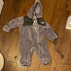 The North Face Kids Fleece Footie - Purple and Black
